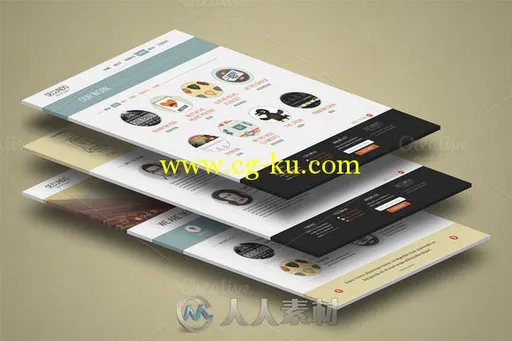 3D视角网站展示PSD模板3D Website Display Mockup 2837的图片3