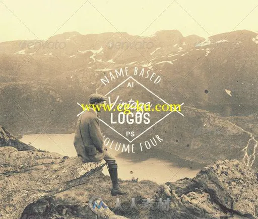 13款复古LOGO展示PSD模板_13_Name_Based_Vintage_Logos_Volume_4的图片1