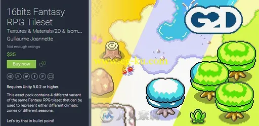 16个像素场景资源16bits Fantasy RPG Tileset 1.0 unity3d asset的图片1