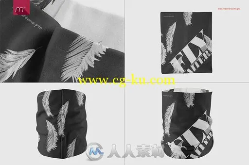 3款颈部围巾展示PSD模板Neck Gaiter 3 Types Mock-up的图片3