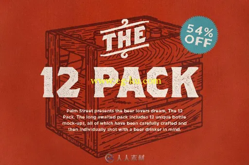 12款酒瓶包装展示PSD模板The 12 Pack - Bottle Mock-Ups的图片1