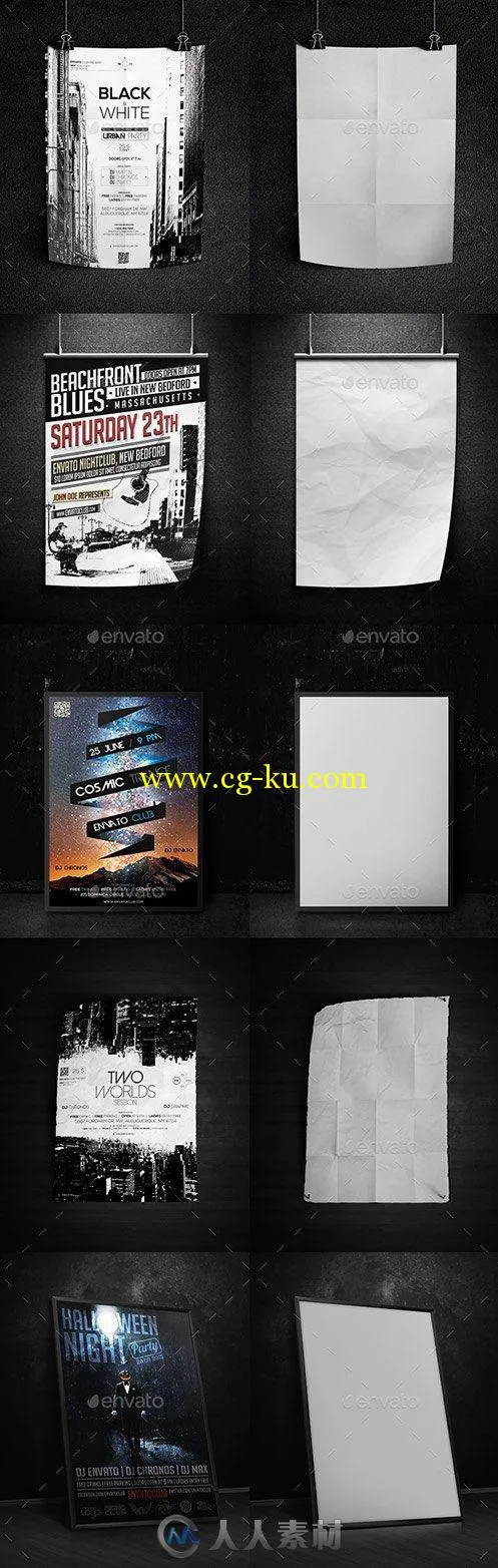6款黑暗风格海报展示PSD模板Dark Poster Mock-Up 13495004的图片2