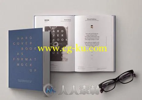 A5尺寸书籍封面展示PSD模板A5-Hardcover-Book-Vol5的图片1