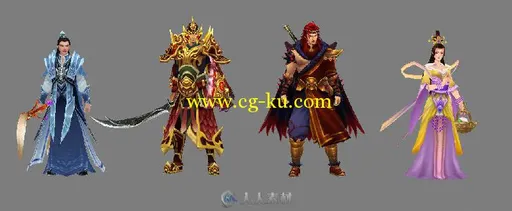 4个古代角色模型的图片1