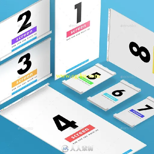 3D网页和APP设计展示PSD模板3D Website and App Mockups - 16649249的图片4
