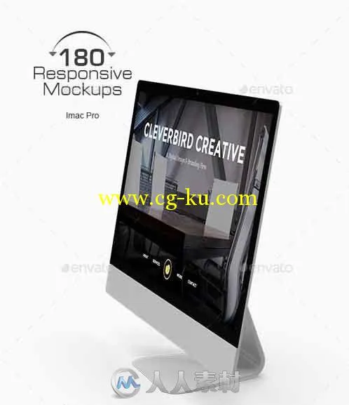 180度苹果IMAC展示PSD模板180-responsive-3d-mockup-imac-pro的图片1