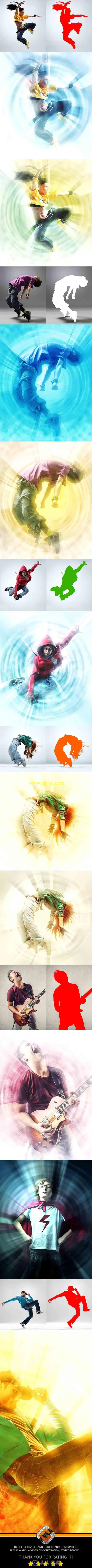 时光跃迁背景特效PS动作Warp Photoshop Action 16608493的图片2