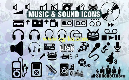 45个音乐与声音矢量图标的图片1