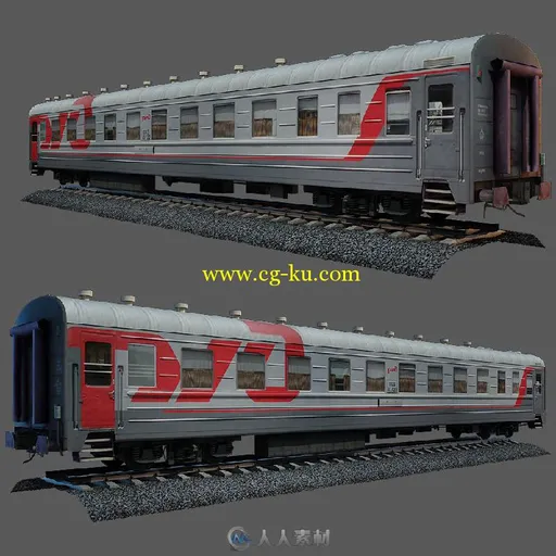 火车客车车体3D模型的图片1
