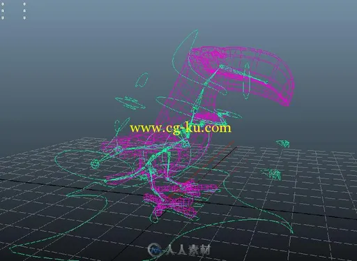 卡通红嘴鸭3D模型的图片2