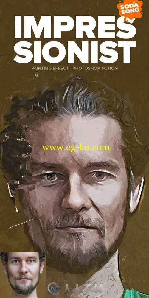 深刻描绘艺术特效PS动作Impressionist Painting Effect - Photoshop Action 16715679的图片1