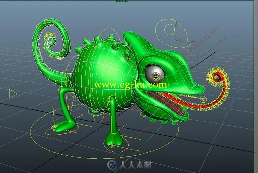 Q版变色龙3D模型的图片3