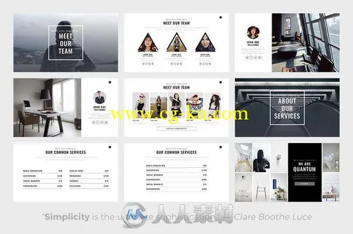 量子简洁PPT模板CM - Quantum Minimal Powerpoint Template 617653的图片2