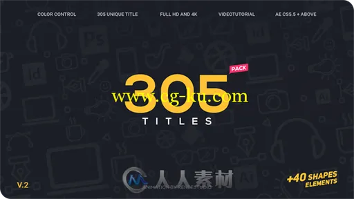 305组时尚标题设计终极包AE模板 Videohive 305 Titles Ultimate Pack 16262208的图片1