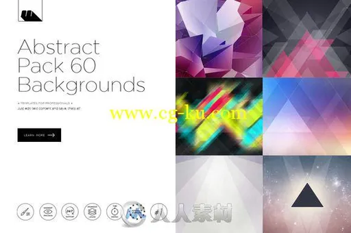 60款创意多边形高清图片60 Abstract Backgrounds Pack的图片1