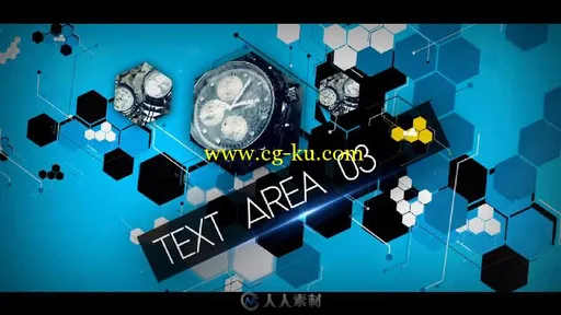 创意六角形显示文字字幕标题动画AE模板 Videohive Hexagon Template的图片3