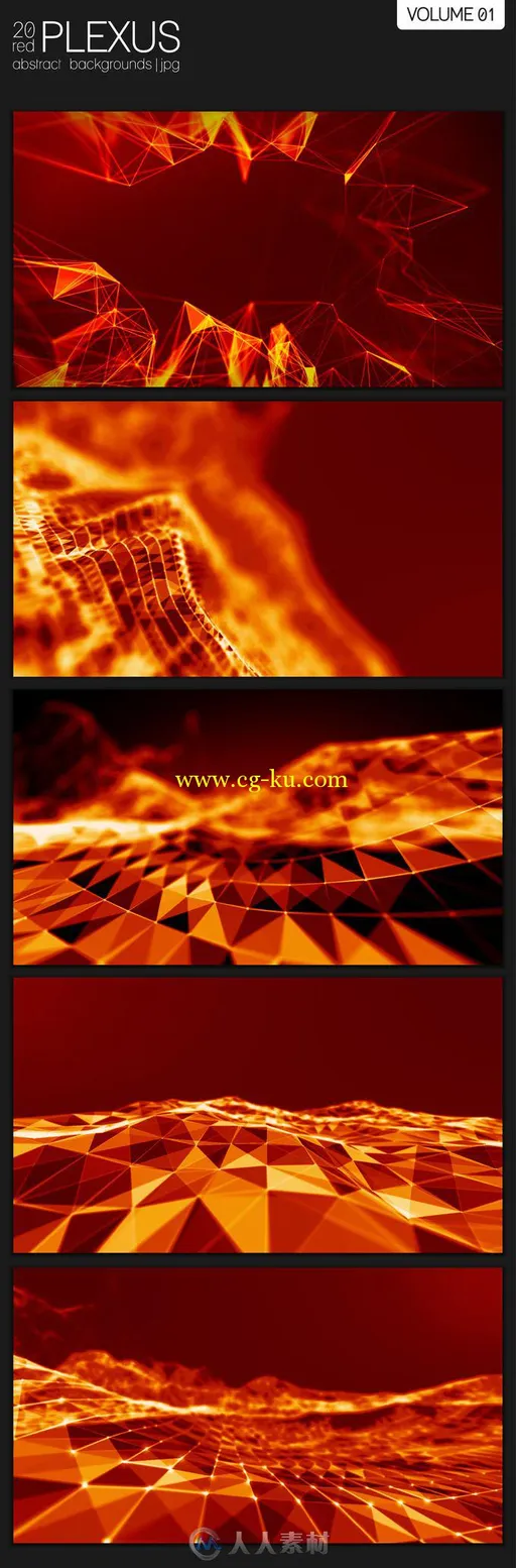 20款红色神经丛林背景高清图片20 Red Abstract Plexus Backgrounds 682318的图片2