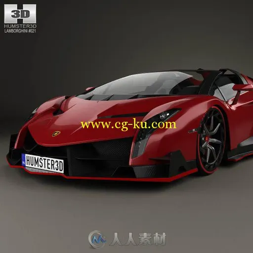 兰博基尼Veneno Roadster限量跑车3D模型的图片1