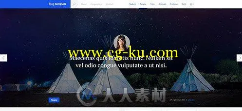 2016版博客网页设计PSD模板PSD Web Template - Blog 2016的图片2