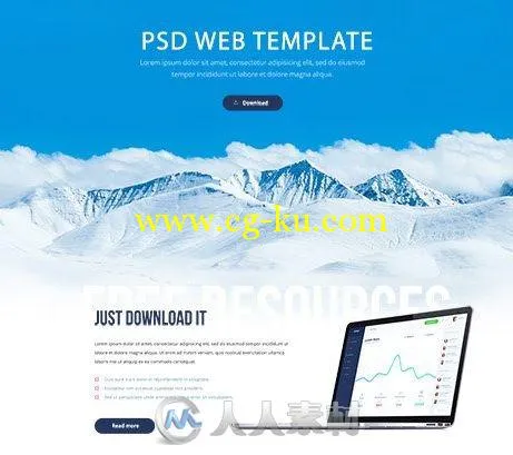 冰山背景网页设计PSD模板PSD Web Template - Enyo的图片2