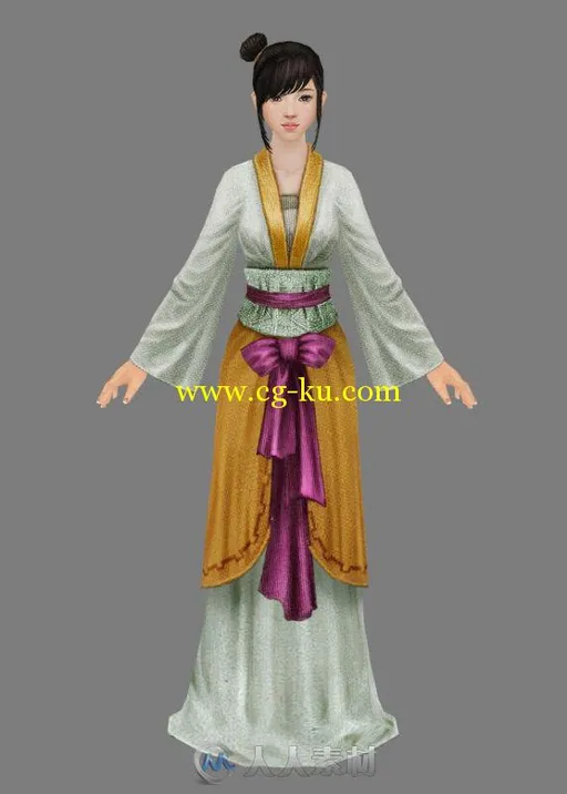 漂亮的古代女3D模型的图片1