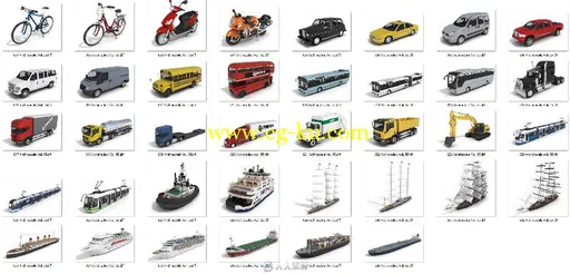 38组车船交通工具3D模型合辑 EVERMOTION ARCHMODELS VOL.55 C4D的图片1