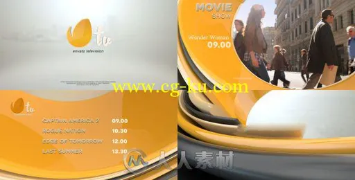时尚三维条形路径广播节目时间预告电视栏目AE模板Videohive Broadcast Pack 2 172...的图片1