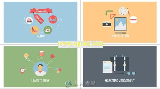 1500个简单平面动画图标LOGO演绎AE模板Videohive Flat Animated Icons Library V.13的图片1