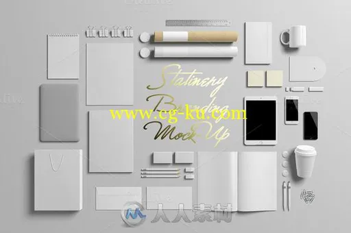 写字台产品展示PSD模板Stationery-Branding Mock-Up的图片1