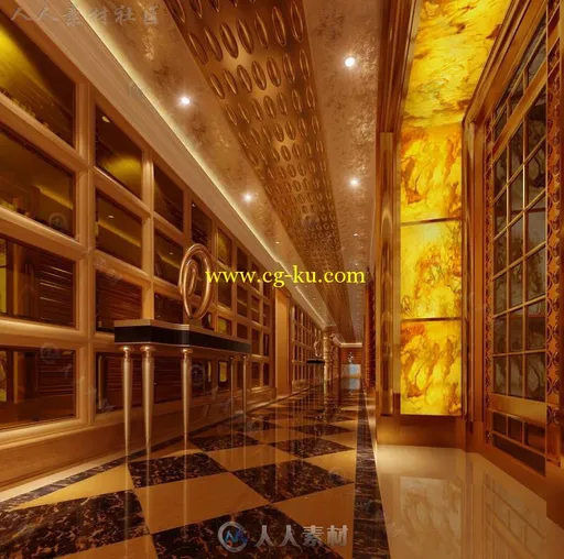 3DMAX最新餐饮酒店工装模型/欧式模型的图片1