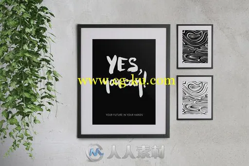 黑色画像相框展示PSD模板 - Posters fully editable mockups 593245的图片2