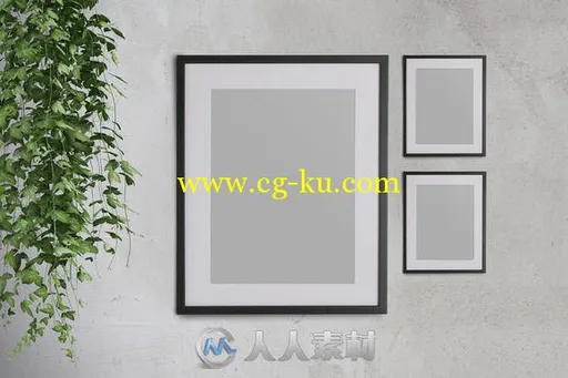 黑色画像相框展示PSD模板 - Posters fully editable mockups 593245的图片3