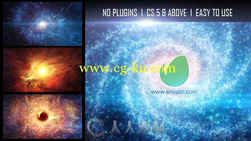 宇宙银河粒子能量风暴显示标志LOGO演绎AE模板 Videohive Galaxy Logo Reveal 12094...的图片1