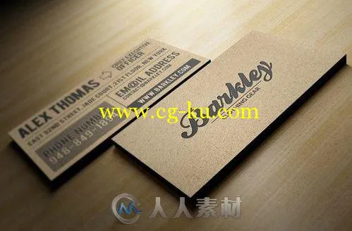 牛皮纸风格商务卡片展示PSD模板Kraft Paper Business Card 811612的图片1