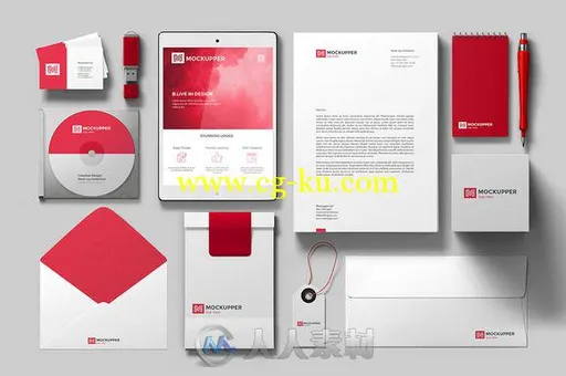 4K高清日常平面物品展示PSD模板Identity Mockup Top view 4K set的图片1