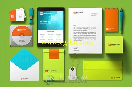 4K高清日常平面物品展示PSD模板Identity Mockup Top view 4K set的图片3