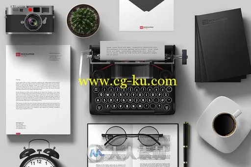 4K高清日常平面物品展示PSD模板Identity Mockup Top view 4K set的图片4