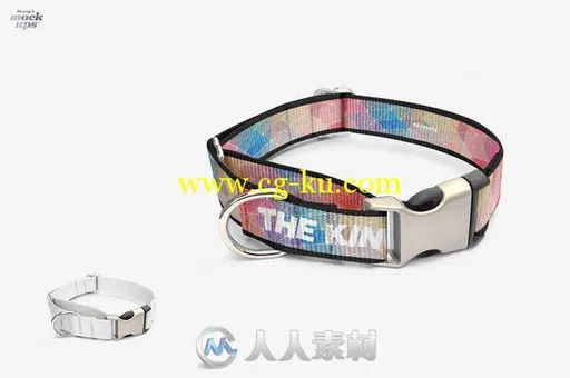 炫彩狗环宠物项圈展示PSD模板Dog Collar Mockup的图片2