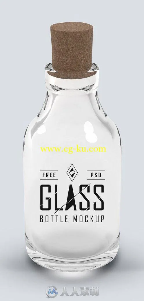 木塞透明玻璃瓶展示PSD模板Glass-Bottle-Mockup的图片2
