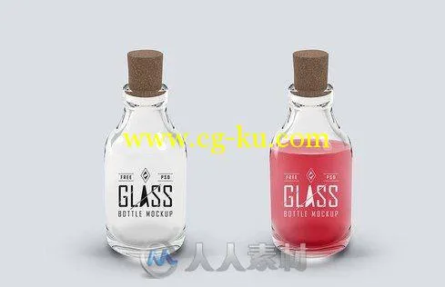 木塞透明玻璃瓶展示PSD模板Glass-Bottle-Mockup的图片3
