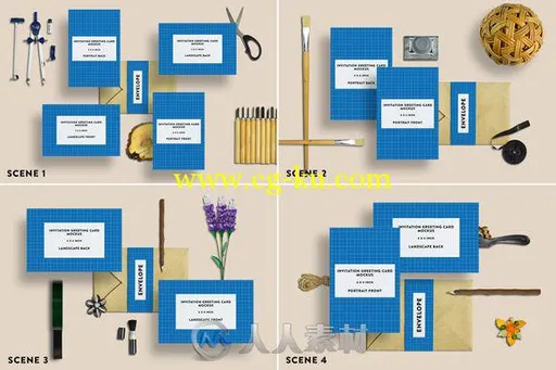 6X4英寸邀请卡片展示PSD模板Invitation Greeting Card Mockups 6x4的图片1