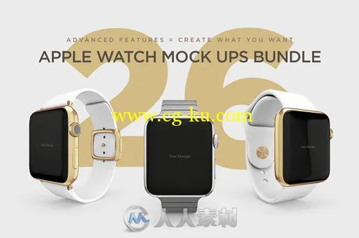 applewatch多款式多彩展示PSD模板Watch Mock Ups Bundle的图片2