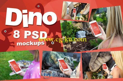 8款iphone6手持场景展示PSD模板8 PSD iPhone 6 Mockups Dino的图片1