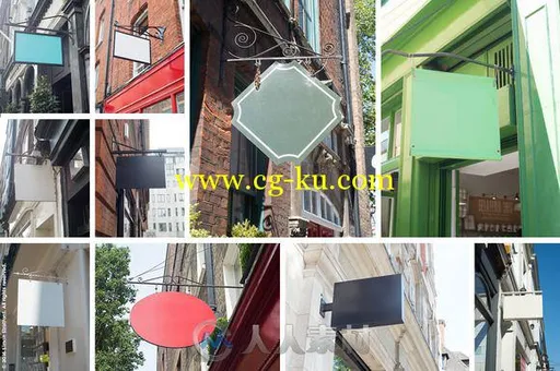 店铺外小广告牌场景展示PSD模板的图片2