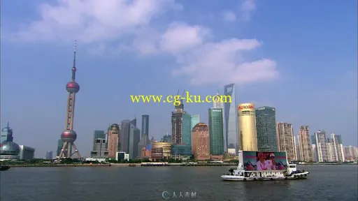 上海东方明珠快速船流视频素材的图片1