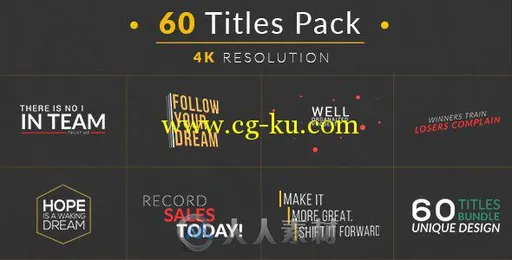 60组时尚简单的标题动画AE模板 Videohive 60 Titles Pack 16091997的图片1