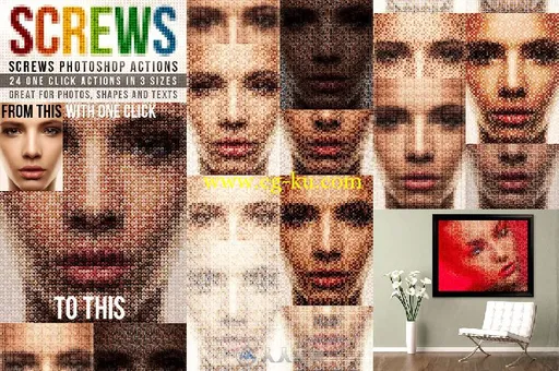 57款艺术马赛克风格PS动作57 Artistic Photoshop Actions的图片3