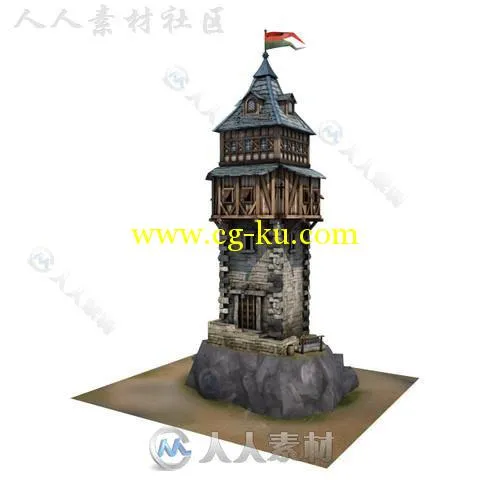 中世纪防御塔室外道具模型Unity3D素材资源的图片7