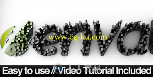 独特的柱状整列波浪起伏生长文字标志显示LOGO演绎AE模板Videohive Cubed Columns ...的图片1