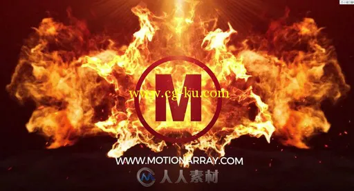 火焰粒子爆炸标志显示LOGO演绎AE模板 Fast Fire Logo的图片1